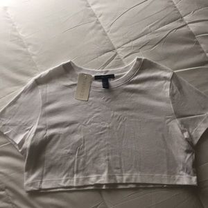 White cropped Forever 21 tee.  Perfect for Summer!
